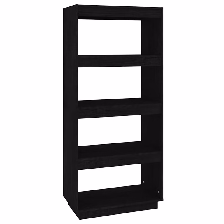 Estantería divisor de espacios vidaXL de madera de pino en color negro, An/P/Al: 60 x 35 x 135 cm