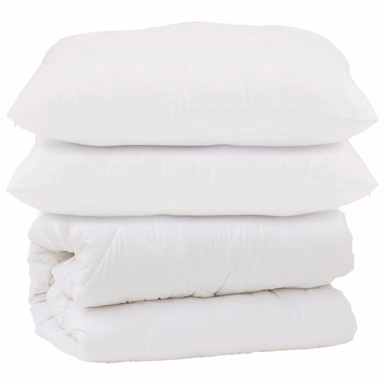 Set de edredón y almohadas de microfibra vidaXL para invierno, color blanco, 200 x 220 cm
