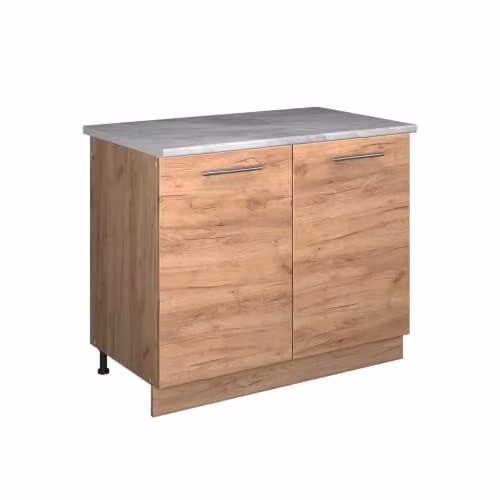 Mueble bajo para fregadero Vicco Fame-Line Roble Dorado An: 100 cm, Al: 82 cm, P: 51,6 cm
