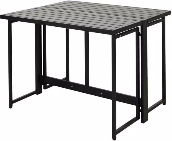 Mesa de jardín plegable de metal negra para 4 personas An/P/Al: 98 x 80 x 72 cm