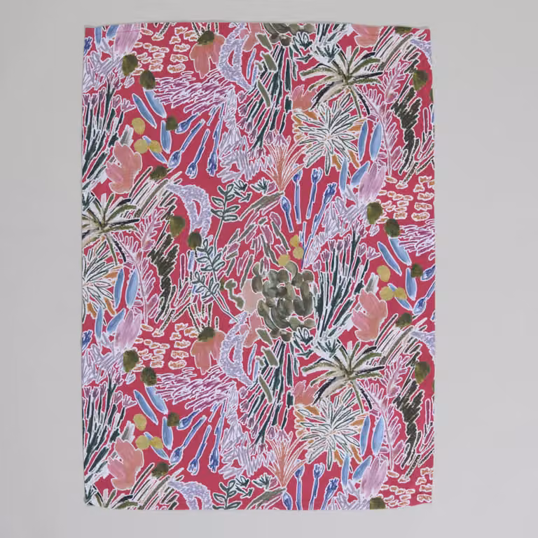 Paño de cocina de algodón Maisons du Monde con estampado floral multicolor, An/Al: 50 x 70 cm
