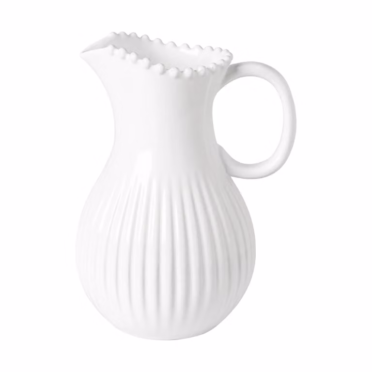 Jarra Pearl de cerámica blanca Costa Nova de 2,58 l