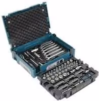 Juego de herramientas manuales Makita de 120 piezas con maletín apilable de acero inoxidable