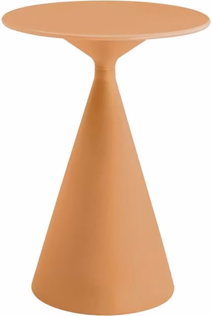 Mesa alta de jardín estilo bistró Habitat de color naranja con superficie redonda de 80 cm de diámetro