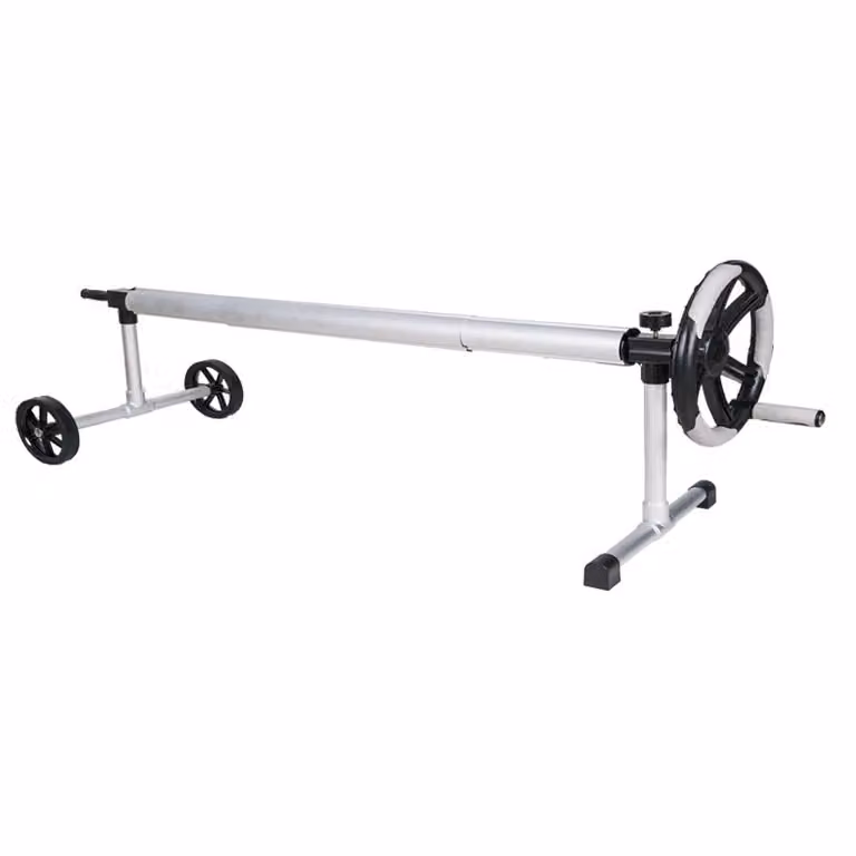 Enrollador para piscina Premium Coverpool telescópico de aluminio y acero inoxidable en color plata
