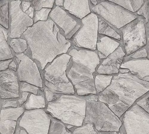 Papel pintado A.S. Création Bricks & Stones 389336 color gris claro