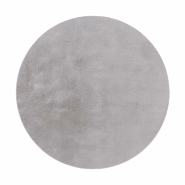 Alfombra redonda Solina gris de 160 cm, suave y lavable para salón o dormitorio
