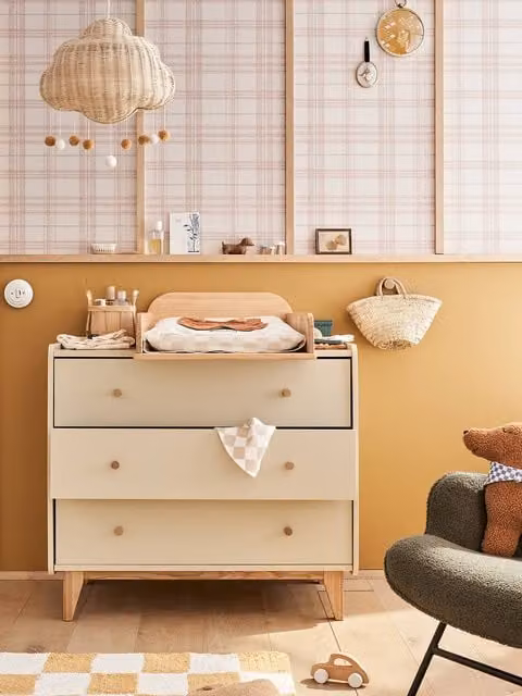 Cómoda infantil Línea Fjord Vertbaudet en color beige