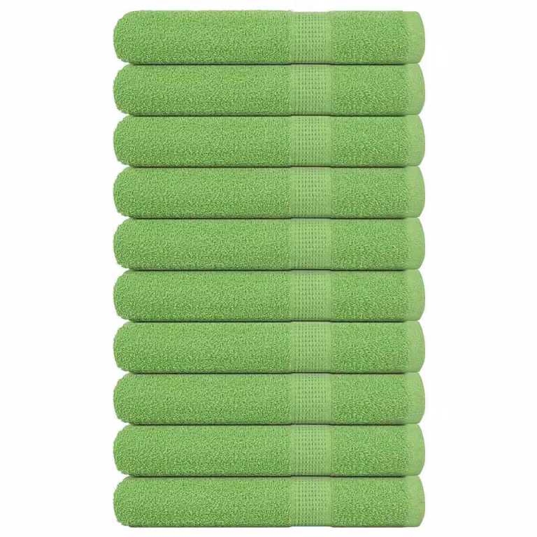 Pack de 10 toallas de algodón FROGN vidaXL color verde manzana, 100 x 200 cm, 360 g/m²