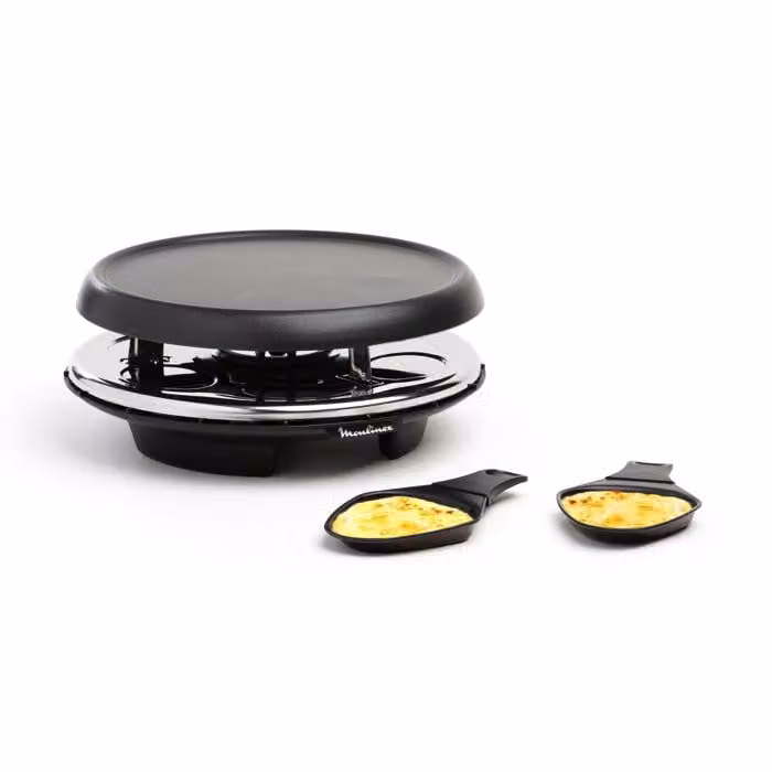 Moulinex Raclette Accessimo Neo 3 en 1 con crepera y plancha antiadherente para 6 personas en color negro