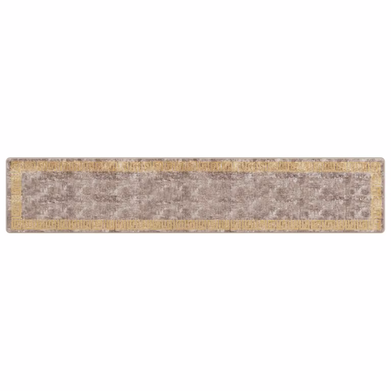Alfombra de pasillo vidaXL MARSA moderna en gris y dorado, lavable y antideslizante, An/P: 80 x 400 cm