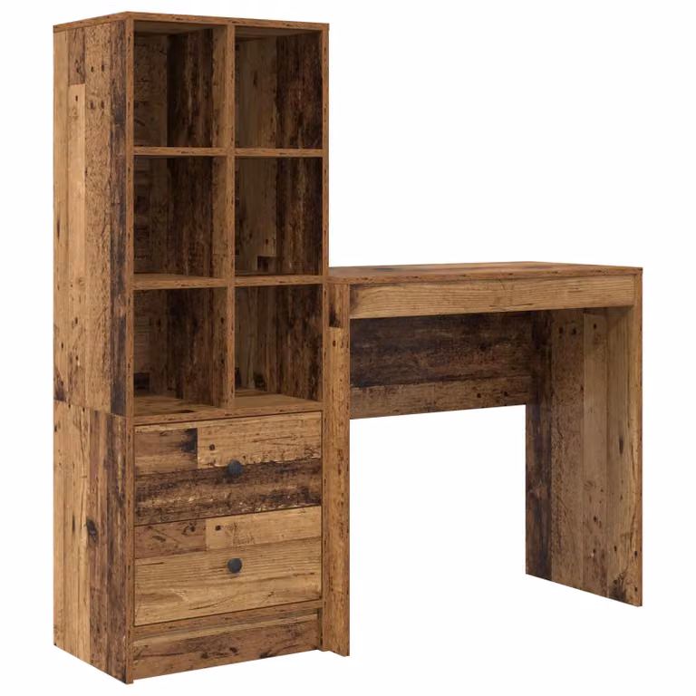 Set de 2 escritorios modernos de madera de vidaXL en color marrón, An/P/Al: 125,5 x 40 x 127 cm
