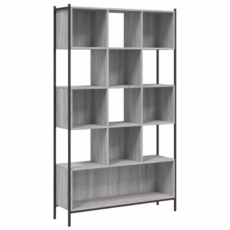 Estantería Maison Chic de madera y metal en color gris para salón, oficina o dormitorio, An/P/Al: 102 x 28 x 172 cm