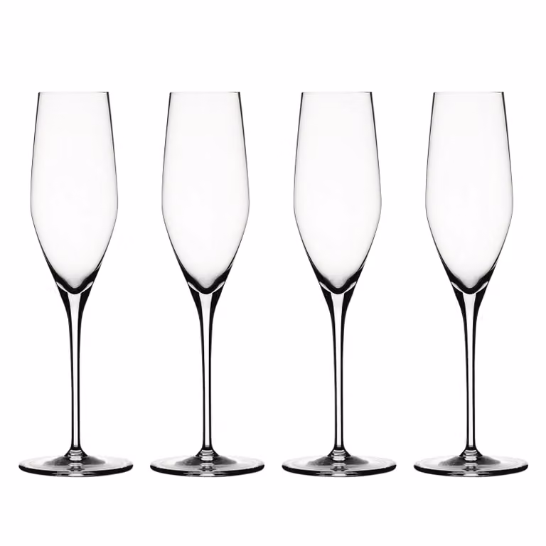 Set de 4 copas de champán Spiegelau Authentis de cristal transparente, 0,19 l cada una
