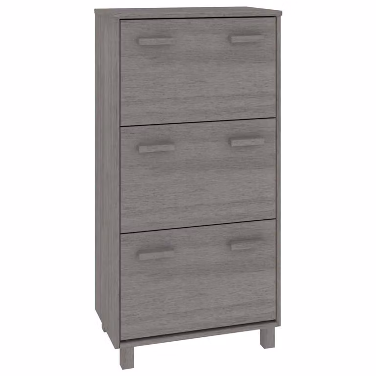 Zapatero HAMAR vidaXL de madera de pino gris claro An/P/Al: 59,5 x 35 x 117 cm