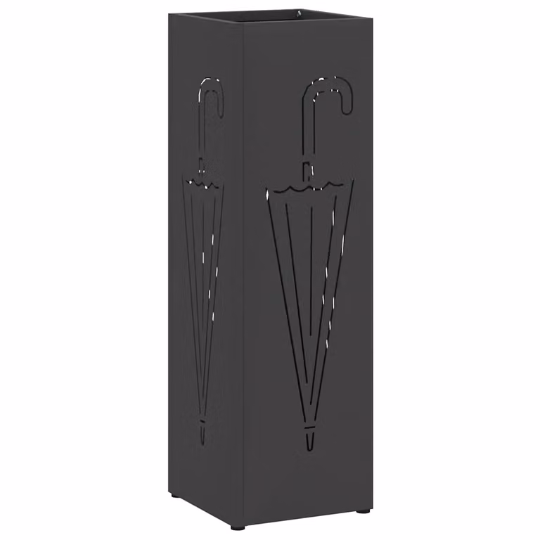 Soporte para paraguas vidaXL de metal en color negro, An/P/Al: 15,5 x 15,5 x 49 cm
