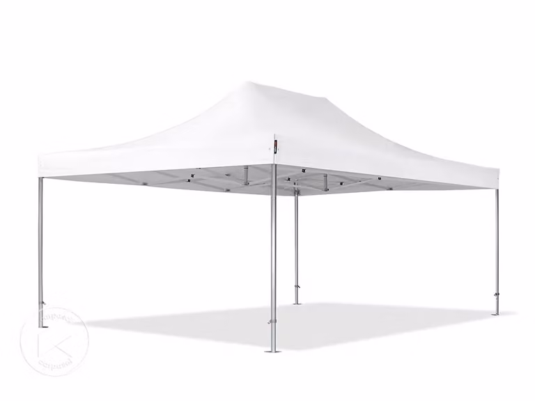 Carpa plegable profesional TOOLPORT de aluminio y acero galvanizado con 4 laterales sin ventana, color blanco, An/P/Al: 4 x 6 x 3,3 m