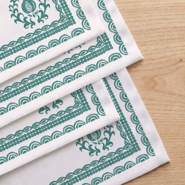Pack de 4 servilletas de algodón con diseño floral de Naf Naf en colores verde y blanco, An/An: 45 x 45 cm