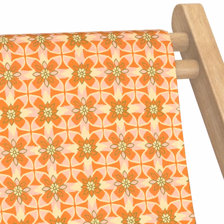 Tela intercambiable para taburete Vent de Bohème con estampado gráfico naranja y poliéster