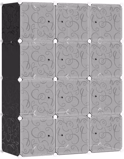 Armario modular HOMCOM de plástico y metal con puertas y estantes internos, An/P/Al: 111 x 47 x 145 cm