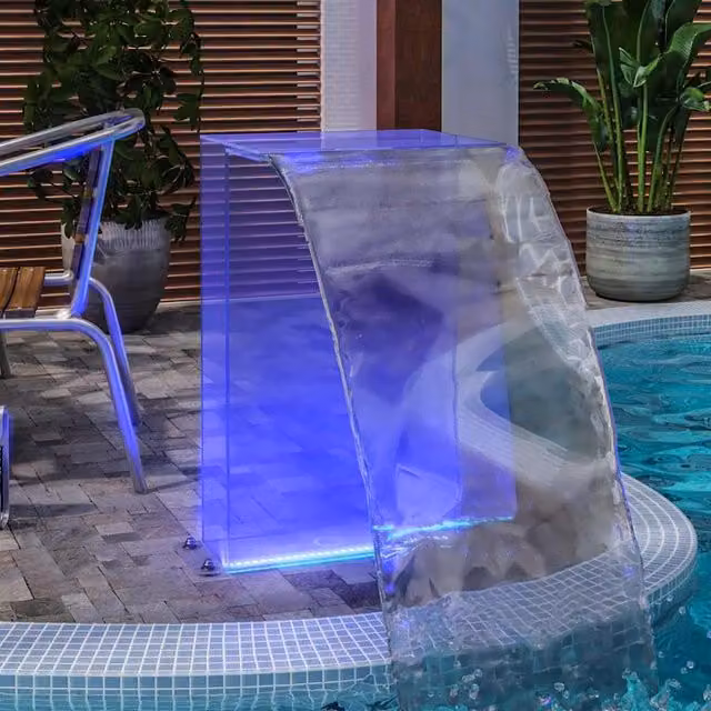 Fuente de piscina con LED RGB de acrílico transparente vidaXL de 51 cm