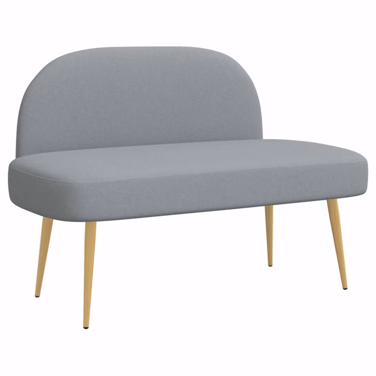 Banco tapizado con respaldo vidaXL en gris, An/P/Al: 110 x 60 x 76 cm