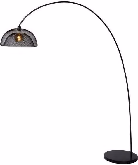 Lámpara de pie Lucide Mesh en color negro con diseño moderno de metal para tu salón o dormitorio