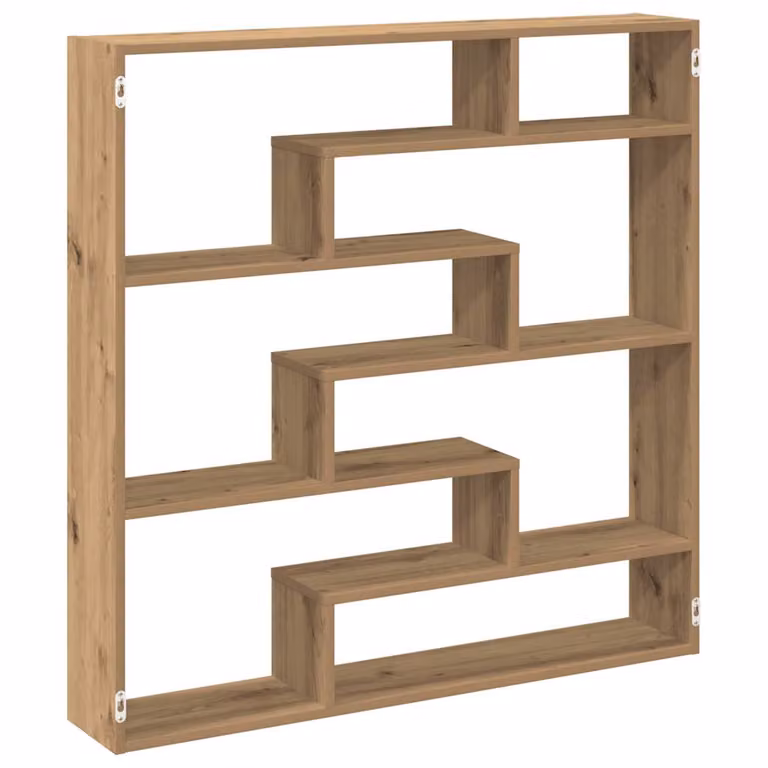 Estante de pared de 7 compartimentos vidaXL en madera color roble artisan