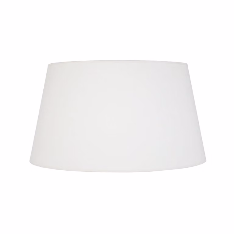 Pantalla de lámpara de tambor Tosel en tela blanca para casquillo E27, Diámetro: 40 cm, Altura: 26 cm
