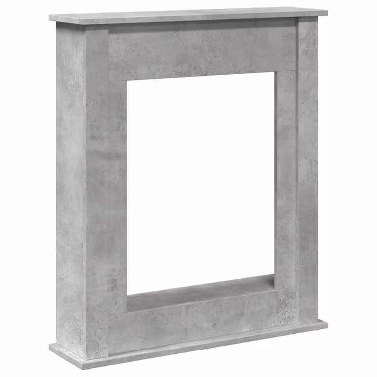 Borde de chimenea vidaXL de madera de ingeniería en color gris hormigón, An/P/Al: 75 x 20 x 87,5 cm