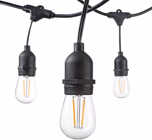 Guirnalda LED Slamp de 15 m con protección IP65 para 15 bombillas E27 colgantes