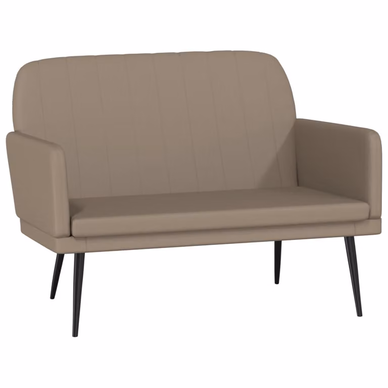 vidaXL Banco de cuero sintético marrón con reposabrazos An/P/Al: 107 x 80 x 81 cm