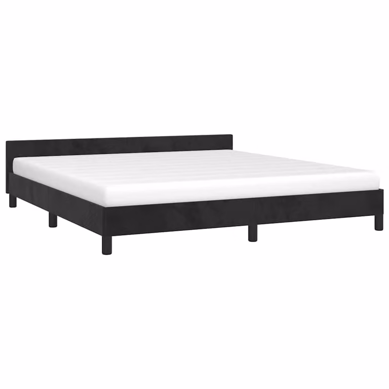 Estructura de cama tapizada vidaXL en terciopelo negro de 180 x 200 cm