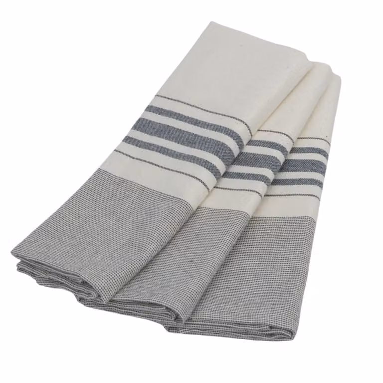 Pack de 3 paños de cocina Febronie de algodón con diseño de rayas en color marrón y blanco, An/Al: 45 x 70 cm