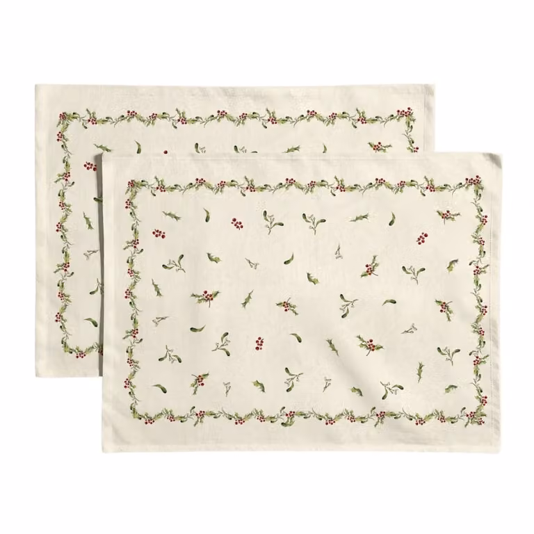Set de 4 manteles individuales antimanchas Muare Home multicolor de algodón orgánico de 35 x 50 cm