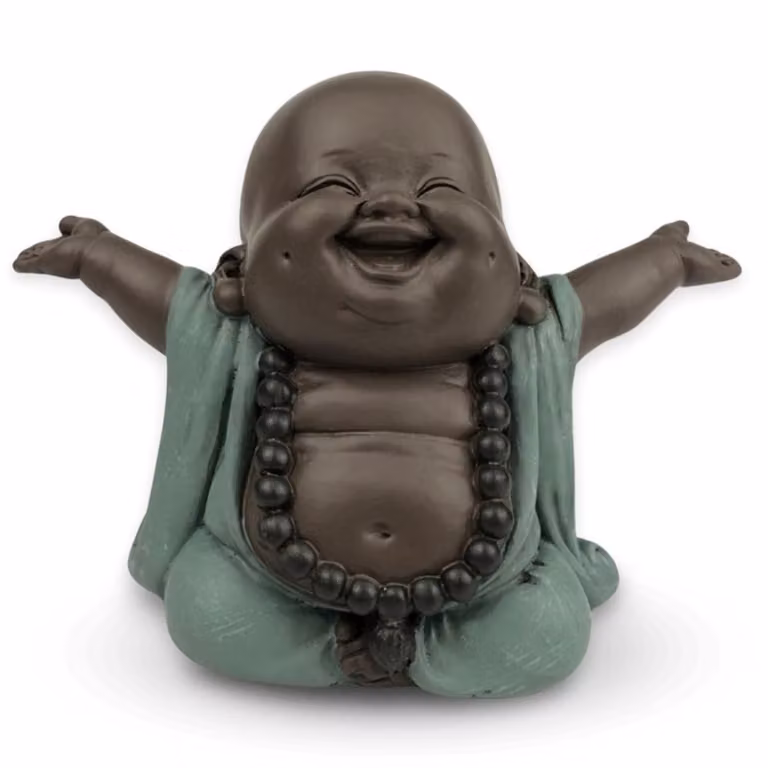 Estatua decorativa Buddha de Zen'Light en color marrón para mesa, Altura: 7,5 cm
