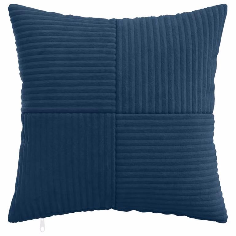 Set de 12 fundas de almohada ALMELO de vidaXL en pana azul marino, 45 x 45 cm