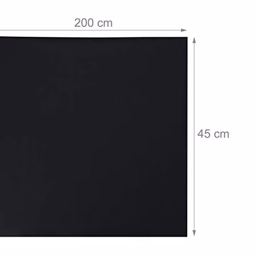 Pizarra adhesiva de tiza Relaxdays en color negro para puerta, nevera o pared, An/Al: 200 x 45 cm