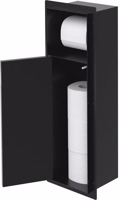 Nicho de pared empotrado Luxebath para escobilla de baño en acero inoxidable negro mate, An/P/Al: 60 x 20 x 14 cm