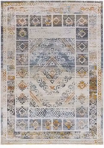 Alfombra vintage kilim multicolor atticgo An/P: 192 x 290 cm