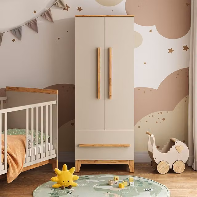 Armario Infantil Malia Vitalispa en color Cachemira con cajones integrados An: 70 cm, P: 53,4 cm, Al: 186,8 cm