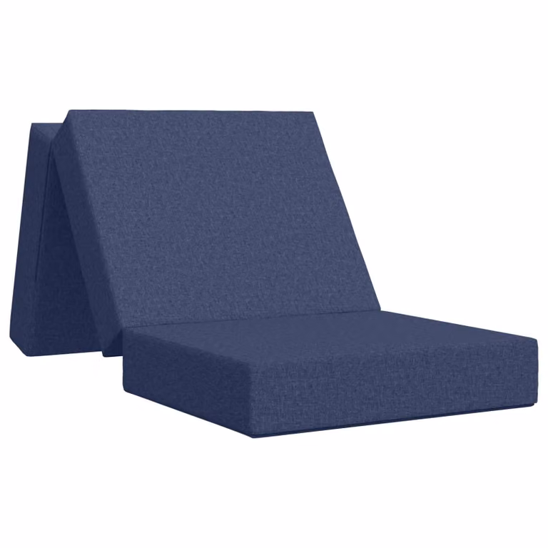 Sofá cama plegable vidaXL azul de tela y espuma An/P/Al: 90 x 63 x 45 cm