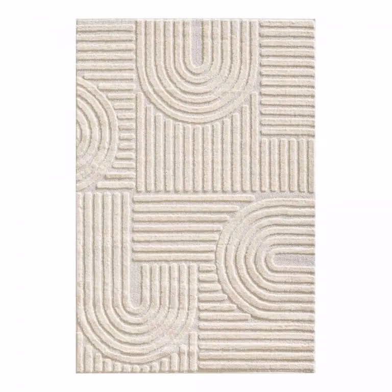 Alfombra Un amour de tapis de diseño geométrico y moderno para dormitorio, color beige, An/P: 120 x 170 cm