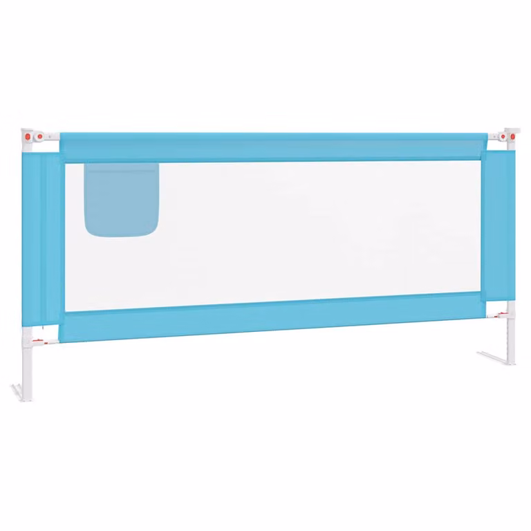 Barandilla de seguridad extensible para cama infantil vidaXL en azul de tela y metal, An/P/Al: 200 x 25 x 18 cm