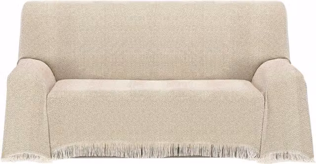 Plaid multiusos reversible Moraig beige de Donegal Collections An/P/Al: 300 x 260 cm