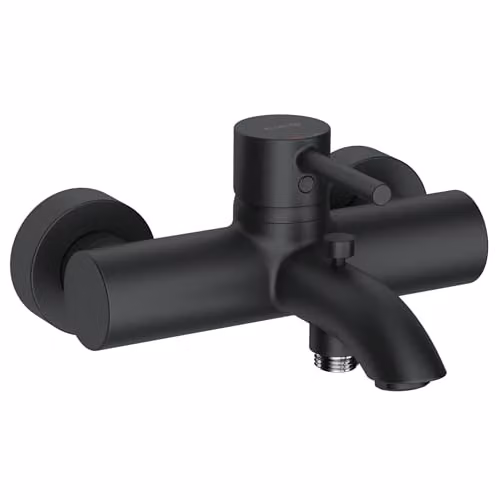 Grifo monomando para bañera y ducha Kludi Bozz con montaje en pared y acabado negro mate