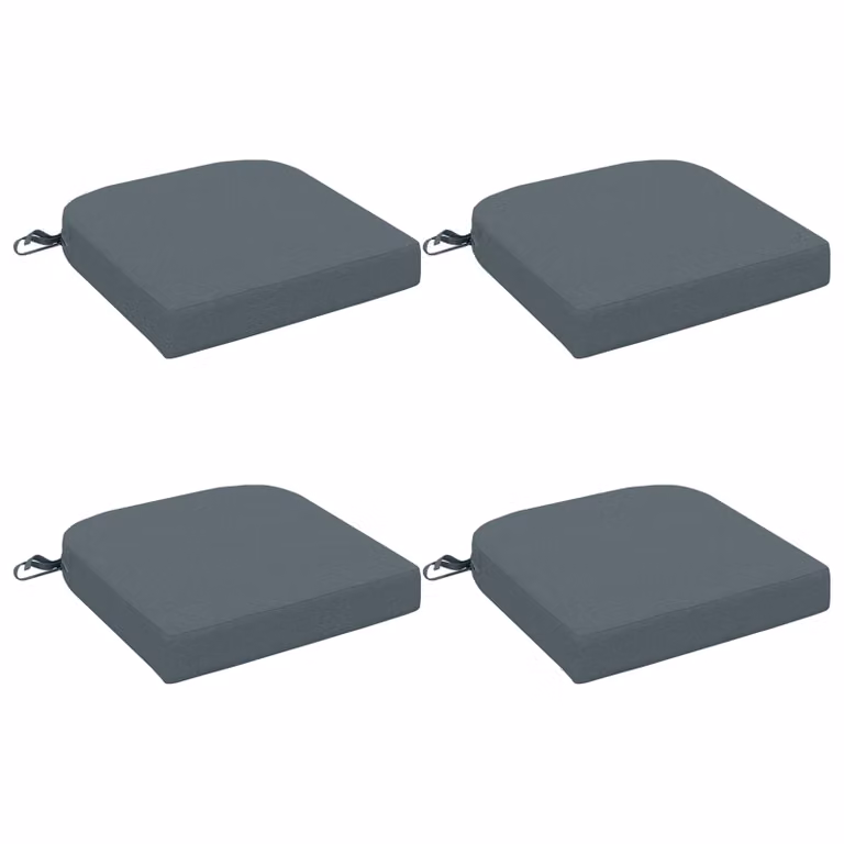 Set de 4 cojines de asiento vidaXL SOEST en azul, fabricados en 100% poliéster con relleno de espuma y fundas lavables y extraíbles