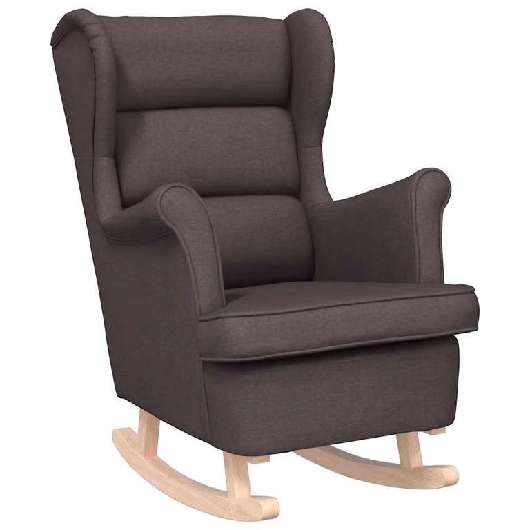 Silla mecedora de tela marrón oscuro vidaXL An/P/Al: 74 x 90 x 102 cm