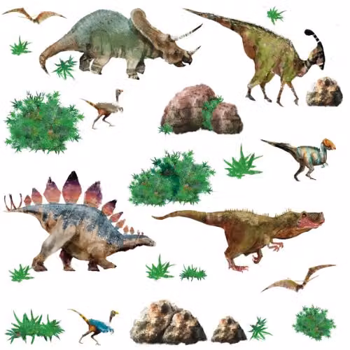 Pegatina de pared adhesiva RoomMates con diseño animal print multicolor para niños, An/P/Al: 45,72 x 25,4 x 25,4 cm