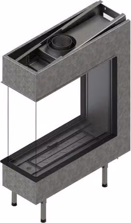 Hergom Hogar para Gas Natural MG-73-65 en U DQ de empotrar con encendido automático en color marrón o gris An/P/Al: 115 x 90,1 x 33,7 cm